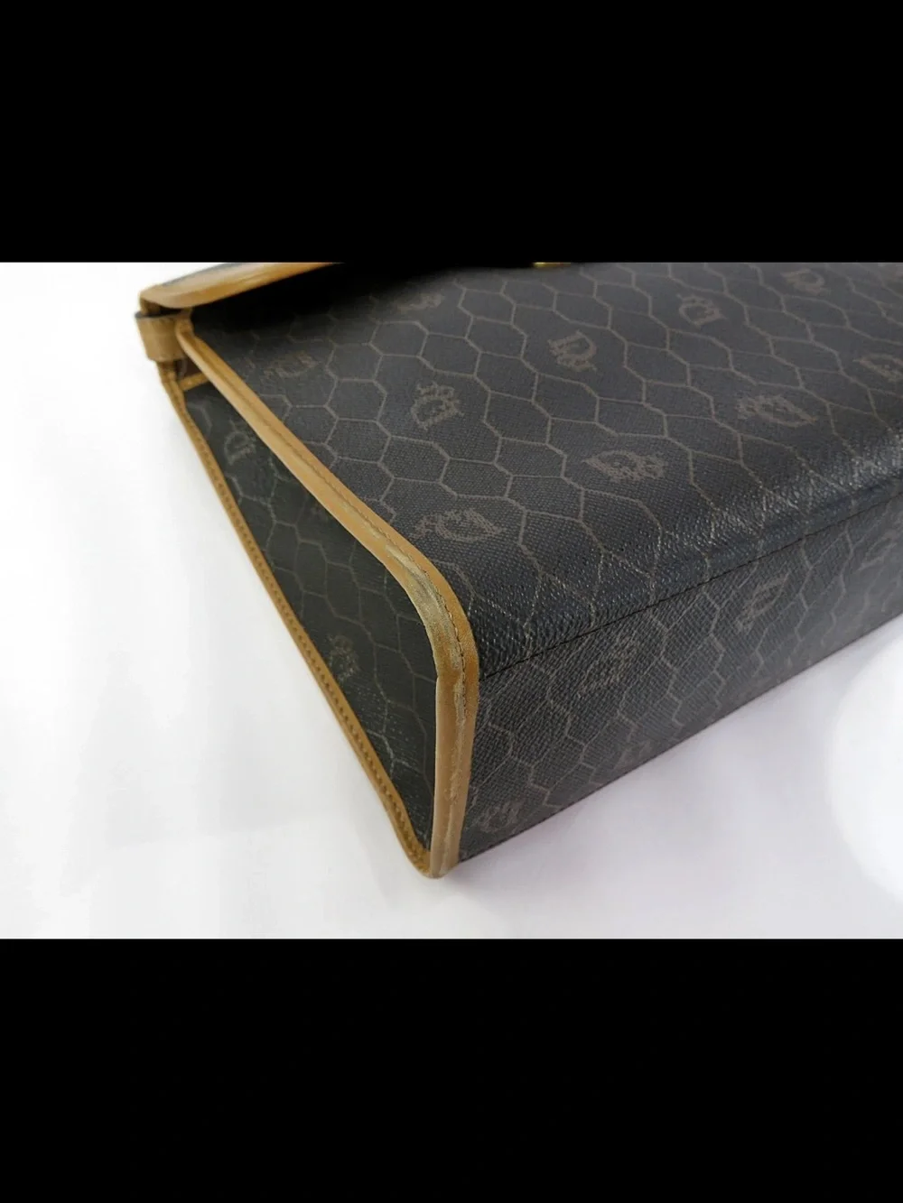 Dior Brown Monogram Satchel with Tan Trim